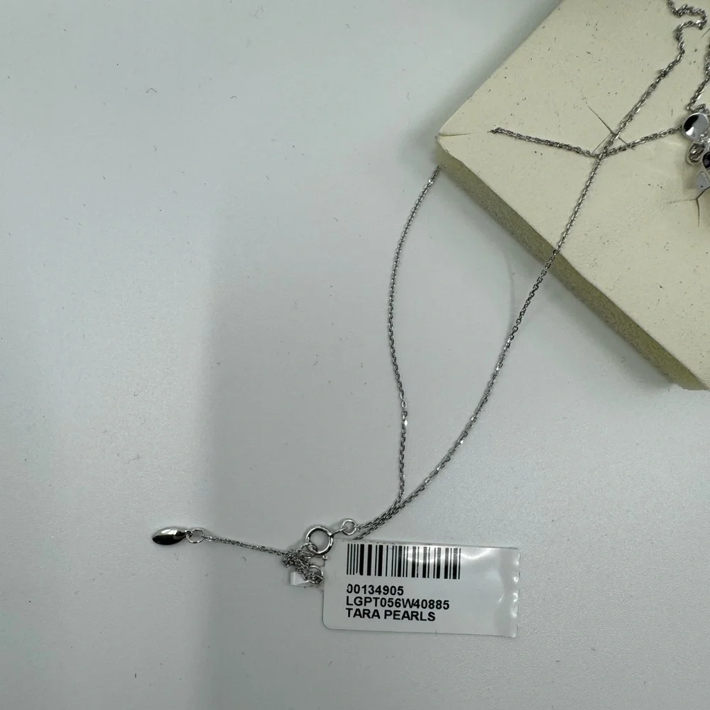 Tara Cultured Pearl and Diamond Pendant Necklace on 14k White Gold Chain - Picture 5 of 7